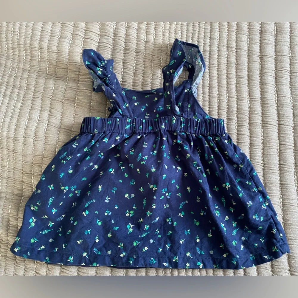 Carter's- 100% cotton toddler 3T Navy Floral matching Set floral button ruffle